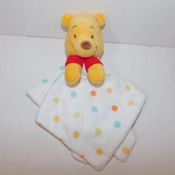 Disney Baby Winnie the Pooh Multicolor Polka Dot Security Blanket Lovey nunu - Picture 2 of 6